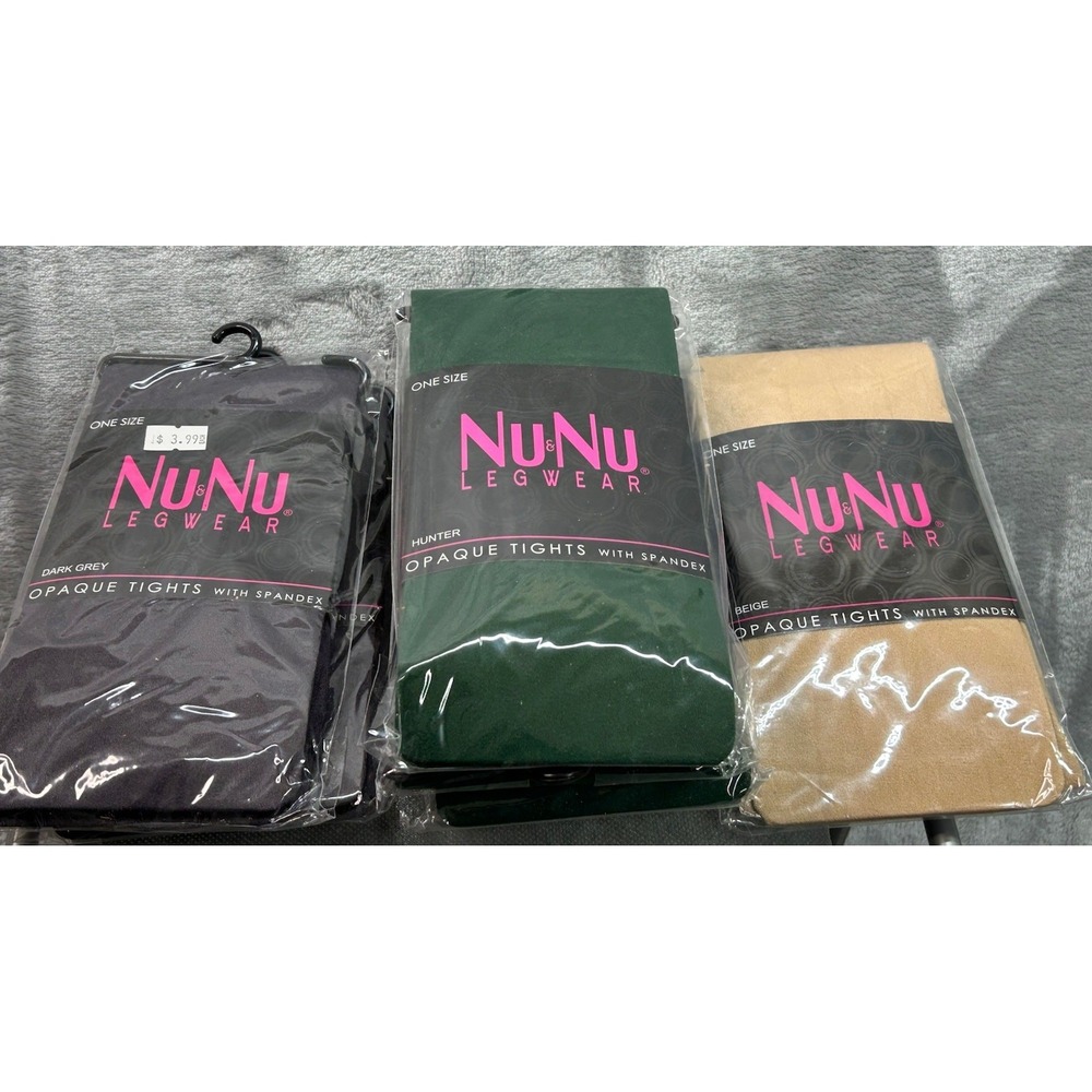 Nu & Nu Legwear Multi Color Opaque Tights With Spandex Sz 4'10"-5'4"  7 Pairs